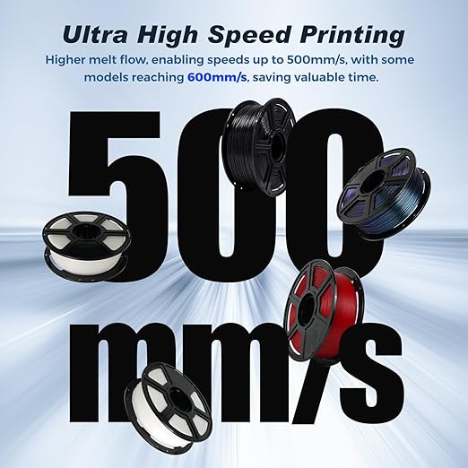 FLASHFORGE High Speed PLA Filament, 1.75mm, 500mm/s, High Speed Printing, Fast 3D Printer Filament, Robust and High Flow for Fast Printing, 2.2lbs/Spool