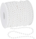 100 Feet White Christmas Tree Garland, Artificial Beads Strands Chain, Christmas Tree Decorations for DIY Xmas Tree Decorations Fireplace Balcony Home Party Decor