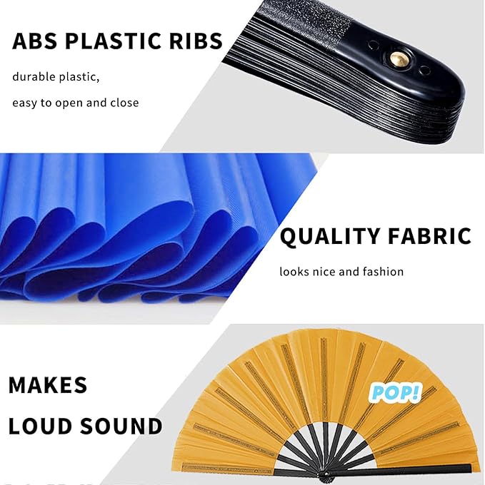 KEYIDE 10 Pcs Clacking Fans for Line Dancing Bulk, Rave Fans Boots on The Ground Popping Hand Fans for Festival Concerts Party Clapping (Multi Colors)