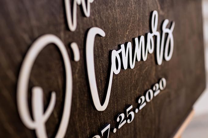 Personalized Last Name Guest Book, Unique Guest Book Sign, Custom Alternative Guest Book, Wooden Guest Book, Wedding Ceremony Guestbook Sign (Design 4)