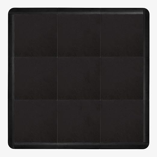 IncStores 3/8" Thick Snap Together Dance Flooring | 12"x12" Printed Vinyl Dance Floor for Practice & Performance | Black | 1 Tile Pack