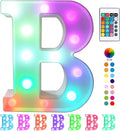 Pooqla Colorful LED Marquee Letter Lights with Remote – Light Up Marquee Signs – Party Bar Letters with Lights Decorations for The Home - Multicolor B