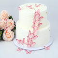 48Pcs 2" Pink Edible Butterflies Cake Toppers Wafer Glutinous Paper Butterfly for Cake Cupcake Decoration Colorful Small Pastel Cupcake Topper Decoratings for Wedding Birthday Baby Shower
