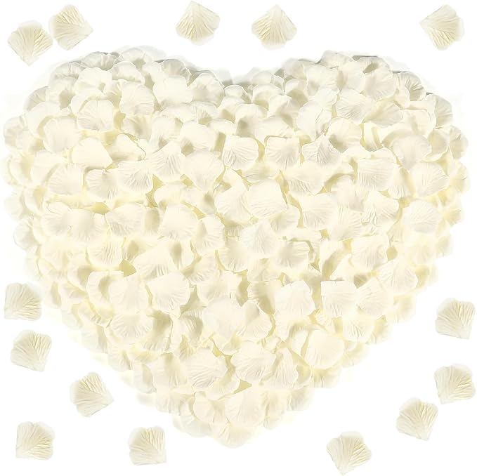 1000 Pcs Beige Rose Petals Artificial Silk Flower Petals Romantic Decorations for Wedding Engagement Birthday Event Anniversary Party Backdrop Supplies
