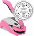 MaxMark Notary Seal Round Pink Embosser for Missouri State - Includes Gold Burst Seal Labels (50 Count)