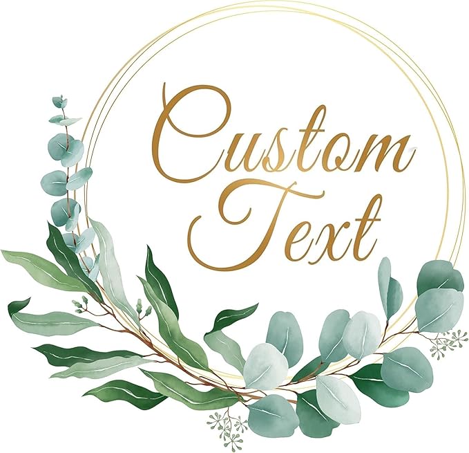 Premium Custom Stickers Labels - Personalized Stickers for Businesses Logo and Name. Birthday Pets and Label Product Boxes Wedding Favors Waterproof Labels (wreath 1, 2.5 inch)