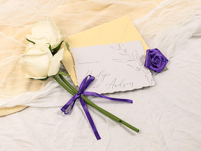 Purple Satin Ribbon 1/4 inch X Continuous 25 Yards, Single Face Polyester Ribbon Perfect for Gift Wrapping, Flower Bouquet, Wedding Decor, Crafts, Bow Making, Sewing and More