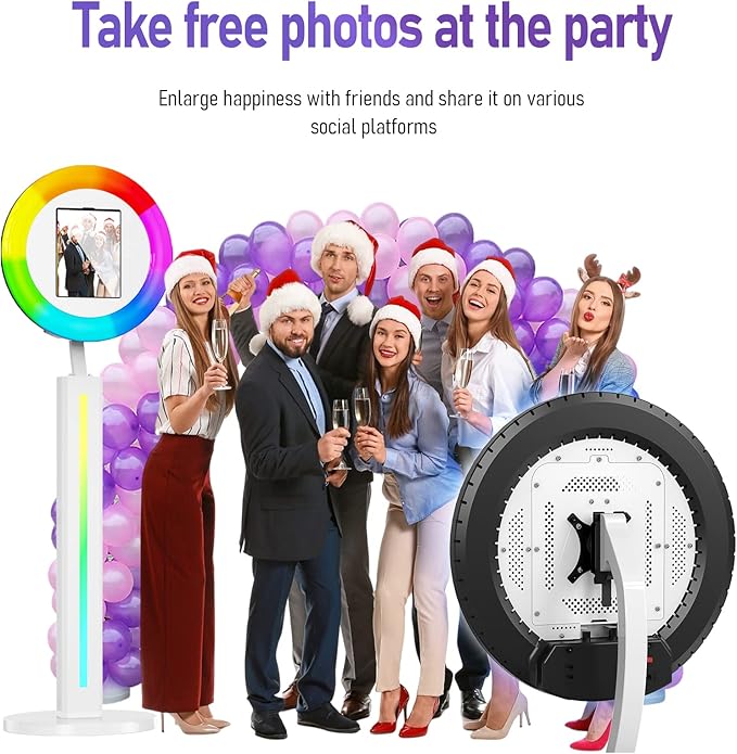 HARZHI Portable Photo Booth Compatible with Ipad 12.9in 10.9in 10.2in,for Ipad Photo Booth Shell Stand Stand Provide Chacktok PhotoBooth Software for Party and Wedding, Flight Case