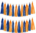Orange and Blue Tassel Garland Banner Paper Tassels for Party Decorations,Pack of 20