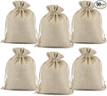 Lucky Monet 25/50/100PCS Burlap Gift Bags Wedding Hessian Jute Bags Linen Jewelry Pouches with Drawstring for Birthday, Party, Wedding Favors, Present, Art and DIY Craft (50Pcs, Cream, 4” x 6”)