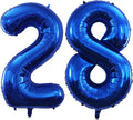 GOER Number 28 Balloons for 28th Birthday Party Decorations,42 Inch Jumbo Foil Helium 82 Balloons for 82nd Birthday Party Decoration (Blue)