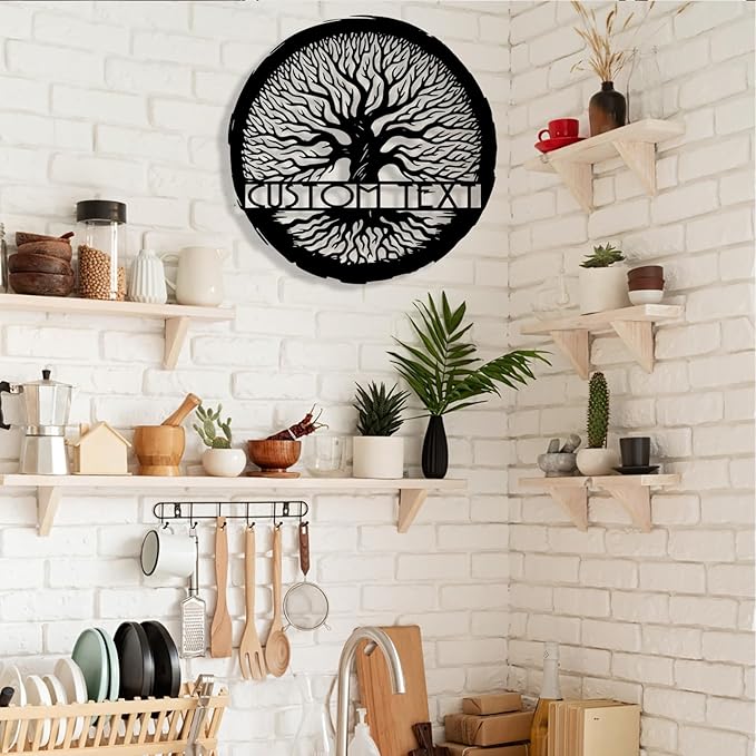 Personalized Tree of Life Metal Sign Wall Art Decor, Custom Wedding Gifts for Couples, Custom Family Name Sign, Christmas Valentine's Day Housewarming Gifts
