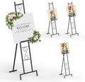 Skcoipsra 58IN Black Easel Stand for Sign, 3 Tier Adjustable Larger Wedding Welcome Sign Holder, Art Poster Display Stand Free Standing with Chain, 17x17x58 Inch