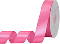 Hot Pink Satin Ribbon 1 inch X Continuous 50 Yards, Single Face Polyester Ribbon Perfect for Gift Wrapping, Flower Bouquet, Wedding Decor, Crafts, Bow Making, Sewing and More