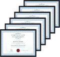 TWING 8.5 x 11 Picture Frame For Certificate, Diploma, Composite Wood Display photos 6x8 with Mat or 8.5x11 Without Mat, Black Document Picture Frames Collage for Wall Decor or Tabletop 6 Pack