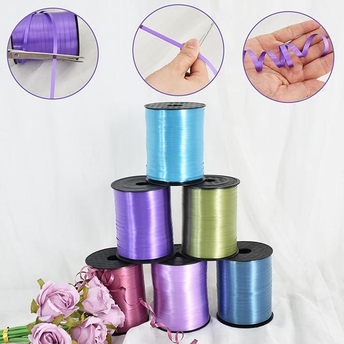 TONIFUL 500 Yards Curling Ribbon-Balloon Ribbon-Balloon String for Art&Craft Decor,Gift Wrapping,Ribbons and Bows for Wedding Christmas New Year Birthday Gifts Graduation Supplies (Teal Blue)