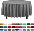 Party Solids 12-Pack Premium Plastic 84-Inch Round Tablecloth - Silver