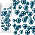 100PCS Navy Blue Faux Pearls Beads for Centerpiece Vases, Vase Filler Faux Pearls, No Holes Filler Beads for Party Anniversary Birthday Wedding Table Decor, 14/20/30mm