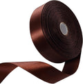 1" x 50 Yards Brown Satin Ribbon Single Faced Fabric Ribbons for Gift Wrapping, Crafting, Bows Making, Flower Bouquet, Wedding, Home Decor