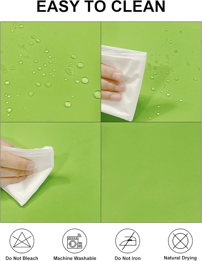 Fokitut 2 Pack Waterproof Rectangle Tablecloth, 60x102 Inch, Stain Resistant and Wrinkle Polyester Table Cloth, Fabric Table Cover for Kitchen Dining, Wedding, Party, Holiday Dinner-Apple Green