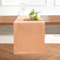 Solino Home Cotton Linen Table Runner 108 Inches Long - Hemstitch Peach Bloom Dining Table Runner 14 x 108 Inch