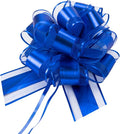 12 PCS 6 Inch Large Pull Organza Blue Bows - Perfect for Gift Wrapping, Wedding Decor, Car Bows, Birthday Parties, Christmas and Valentine's Day