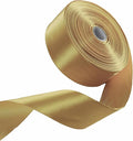 1-1/2" x 50 Yards Champaign Gold Satin Ribbon Single Faced Fabric Ribbons for Gift Wrapping, Crafting, Floral Arrangements, Flower Bouquet, Wedding, Home Decor