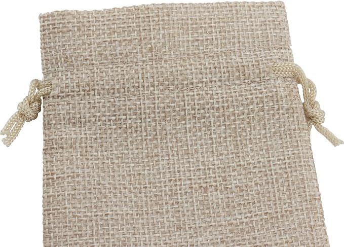 ZOENHOU 100 Packs 3 x 4 Inch Burlap Bags with Drawstring, Durable Jute Drawstring Bags, Dustproof Burlap Sacks for Favors Party DIY Craft