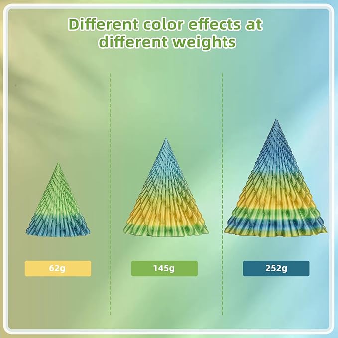 Silk PLA 3D Printer Filament 1.75mm Silk Shiny Fast Gradient Color Change Rainbow Multicolor PLA Filament 1kg (2.2lbs) /Spool for FDM 3D Printers-Ivy