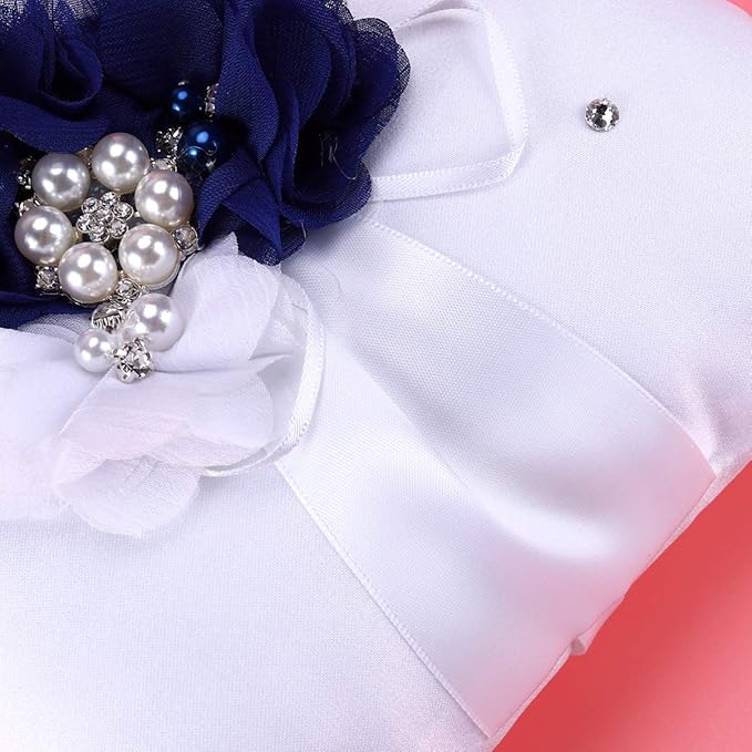 Page boy Fake Pearls Pearl Decoration Ribbon Decoration Retro Decor Artificial Garland Decorated Garland Wedding Pillow Ring Accessories Basket Wedding Supplies Bride