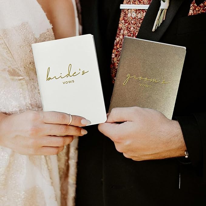 Vow Books His and Hers Wedding Vow Books Bride and Groom Vow Books Wedding Essentials Wedding Accessories(XZ-GB-Terracotta)