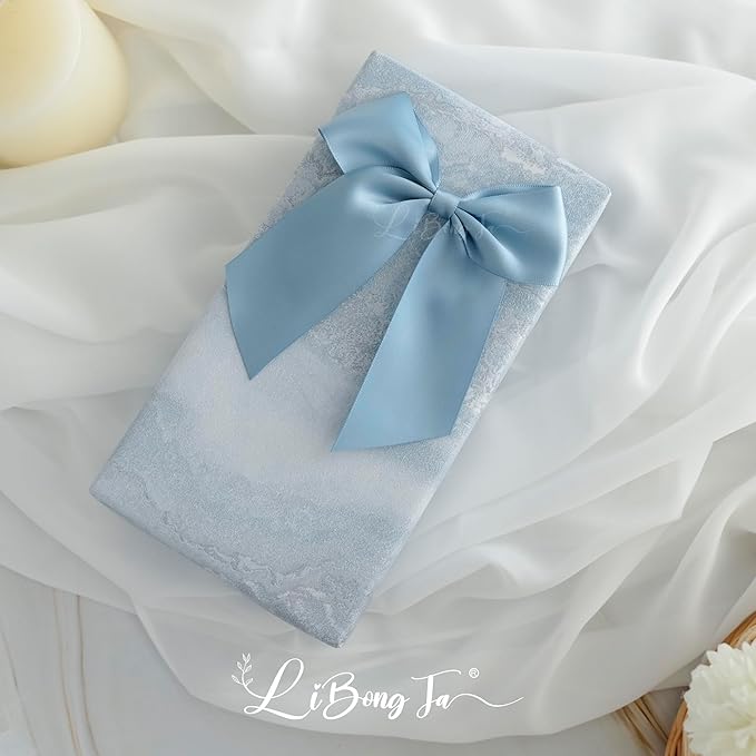 4.5" Satin Ribbon Dusty Blue Bows for Gift Wrapping, Twist Tie Bows, Cute Bows for Crafts, Party Favors, Premade Bows Pre-Tied Decorative Bows for Flower Bouquets Candy Apple Bows-24 Counts