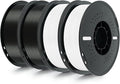 Kingroon 4KG PLA Filament 1.75mm 3D Printer Filament Pla Filament Dimensional Accuracy +/- 0.02mm, Fit Most FDM Printer, 1KG X 4 Spools (2 Black+2 White)