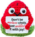 Emotional Support Crochet Watermelon,Lovely Gift for Friends,Mom,Dad,Grandpa,Grandma,Colleagues,Classmates,Graduation Gift,Home Office Decoration