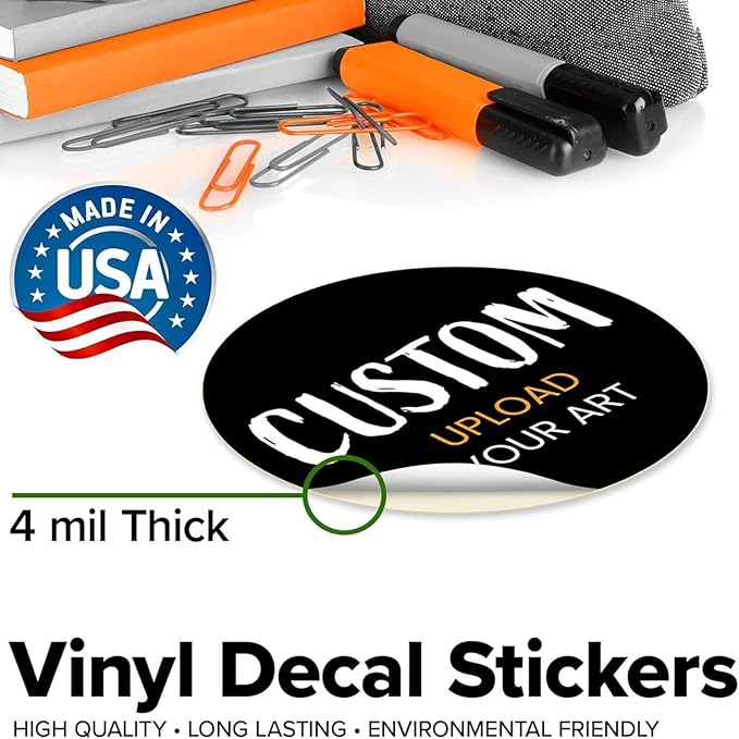 Custom Stickers for Weddings, Birthdays & Businesses - Personalized Labels with Your Logo - Waterproof, Fade and Heat Resistant - Pack of 100-1000 (Custom Image, 1.5 Inch)