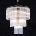Wellmet 20 inch Crystal Chandelier, Contemporary Modern Bathroom Chandeliers, 7-Light Adjustable Hanging Round Glass Ceiling Light for Bedroom, Entryway, Dining Room, Foyer (Glass Tube)