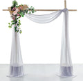 VDS Pack of 2 Panel (30 Inch X 100 Feet) Wedding Arch Draping Fabric Sheer Chiffon Fabric Drapery for Wedding Ceremony Reception Swag Backdrop Canopy Chuppah ARBO Altars Decoration (Cool Grey)
