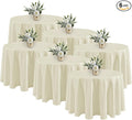 Fitable 6 Pack Ivory Round Table Clothes - 90 Inches in Diameter - Stain Resistant and Washable Tablecloths, Polyester Fabric Table Covers for Wedding, Party, Banquet, Gathering