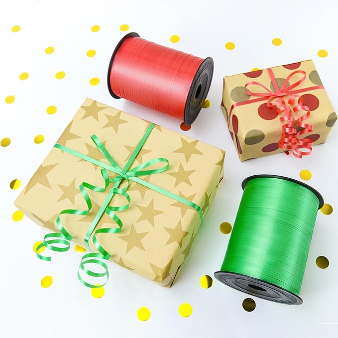 Dark Green Curling Ribbon - 500 Yard, Curly, Thin 3/16" Gift Ribbon for Wrapping, Balloons & Floristry