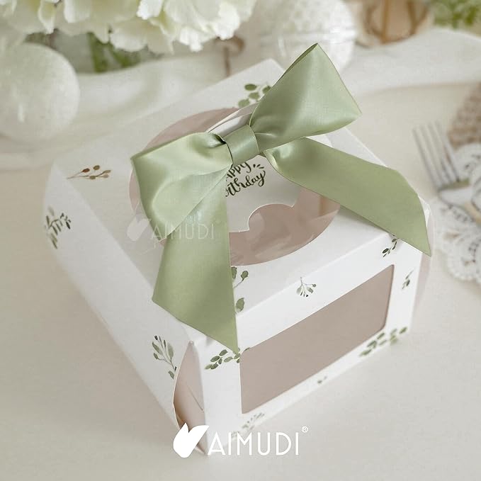 AIMUDI Sage Green Satin Bows 5.5" Bows for Gift Wrapping Satin Twist Tie Bows Premade Ribbon Bows for Treat Bags Invitations Baskets Wreaths Crafts Wedding Birthday Baby Shower Decorations, 24 PCs