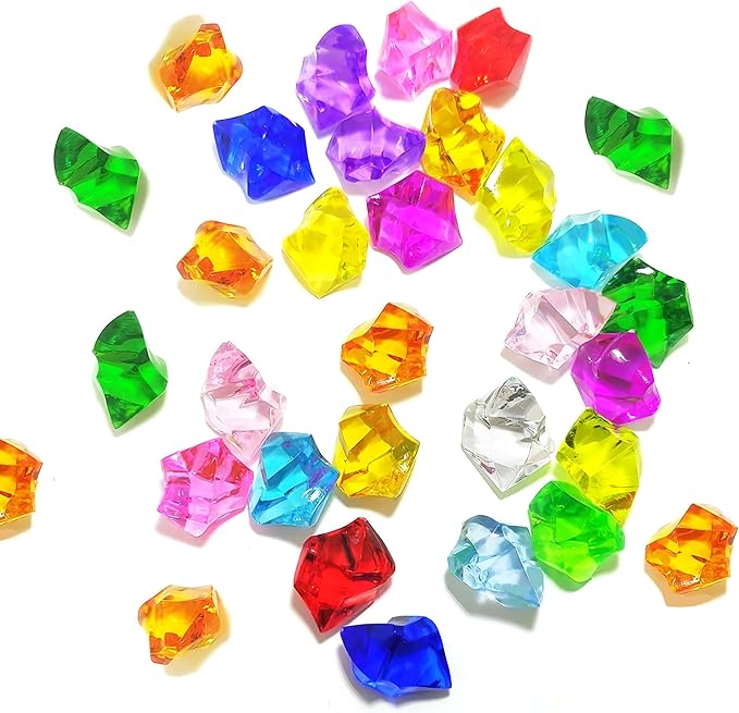 Fake Crushed Ice Cubes 1000pcs Multicolor Acrylic Crystal Rocks Multi Colored Fake Ice Rocks Acrylic Gems Stones for Easter Vase Fillers Mermaid Birthday Party Wedding Floral Arrangement Home Decor