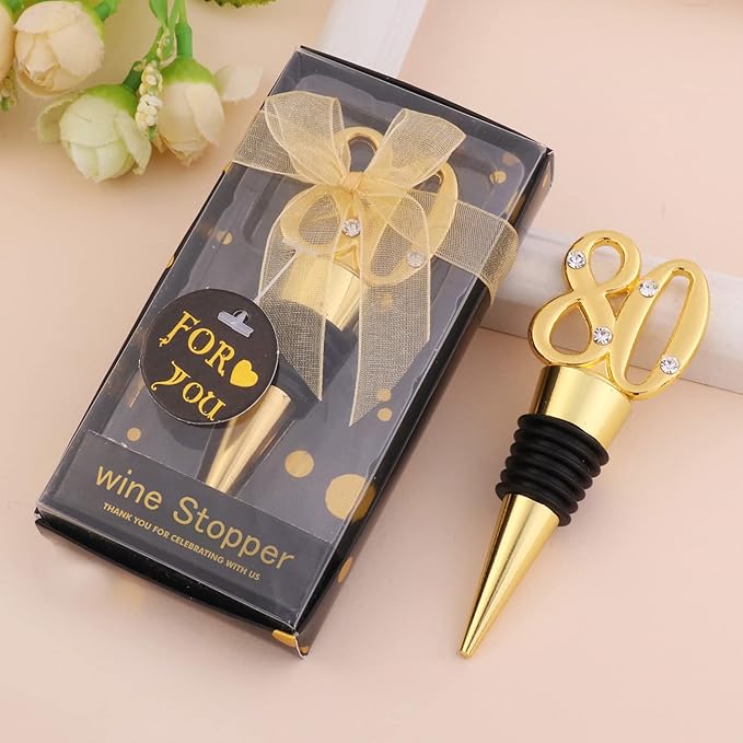 12 Pack 80th Birthday Favors For Guests 80 Years Old Wine Bottle Stoppers With Gift Box For 80th Wedding Anniversary Party Favors Souvenirs Decorations