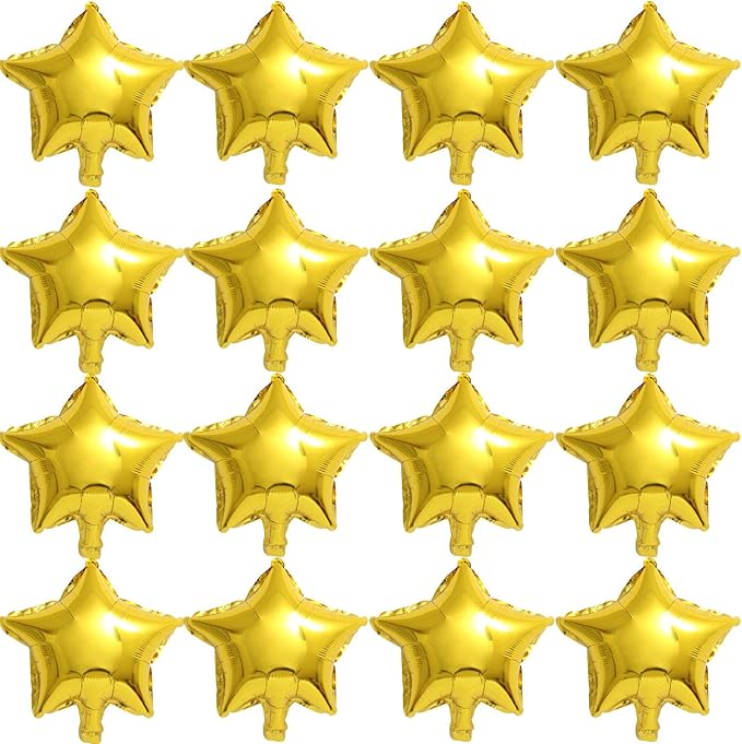 50 Pieces 10" Gold Foil Star Balloons for Party Decorations
