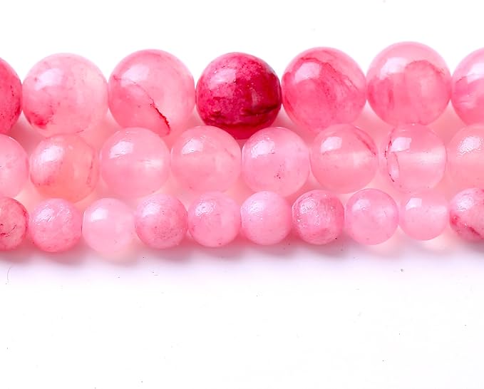 Blood Red Persian Jade Stone Beads Gemstone Round Crystal Energy Jade Beads Stone Beads for Jewelry Making DIY Bracelet Necklace Jewelry Making 1 Strand 15.5inch 35PCS 10MM