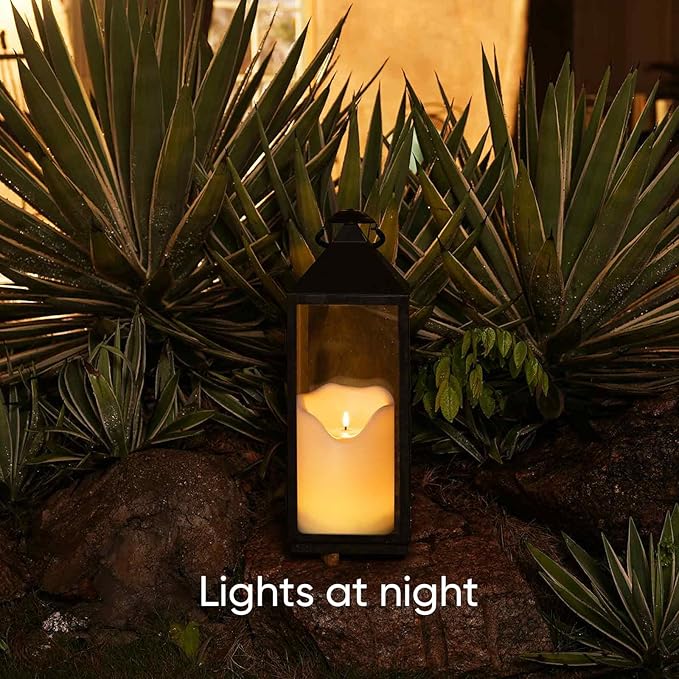 Homemory 6.3" x 8" Extra Large Outdoor Waterproof Candle with Auto 6-Hour Timer, Big Flameless Candle, Extra Wide and Tall Pillar Candle Battery Operated, White Plastic Made, Long Last for Months