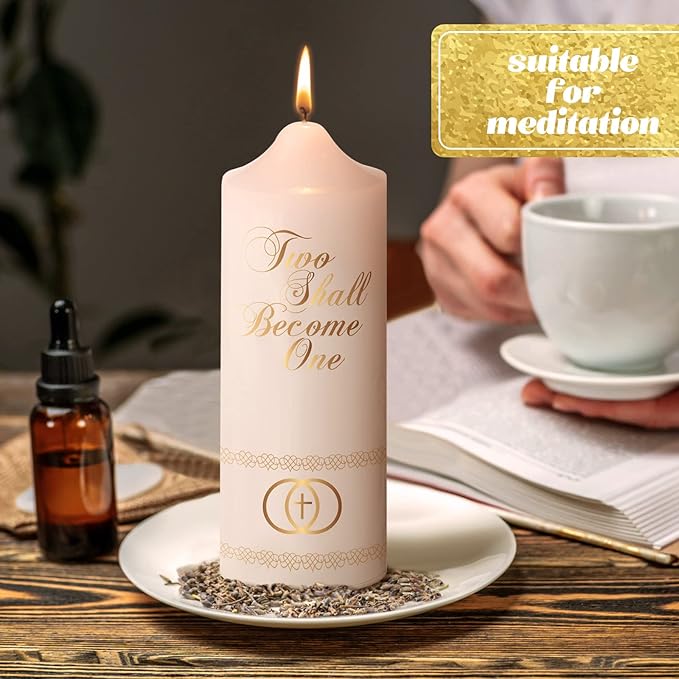 Frienda Unity Candles for Wedding Ceremony Set Wedding Unity Taper Candles Catholic Religious Ceremony Accessories(Cross)