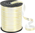 TONIFUL Curling Ribbon-White Gold Balloon Curling Ribbons-250 Yards Balloon String for DIY Decor,Gift Wrapping,Ribbons and Bows for Christmas New Year Birthday Gifts Graduation Supplies