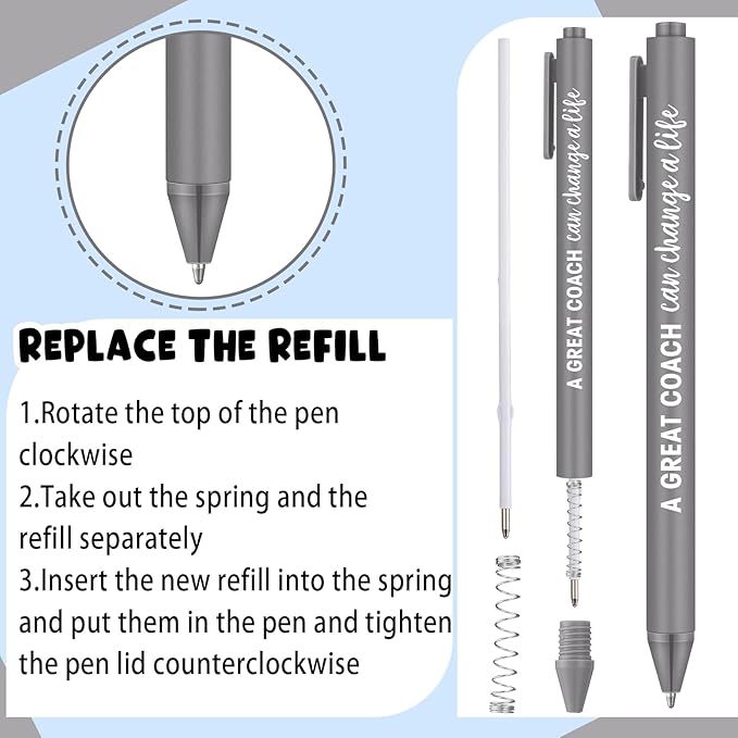24 Pcs Coaches Appreciation Gifts Ballpoint Pen Sports Thank You Work Pen for Coaches Funny Gifts Idea Men Christmas Birthday Retired