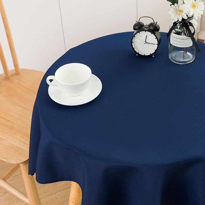 2 Pack Small Square Table Cloth 36X36 Inch Navy Washable Fabric Tablecloth Polyester Solid Table Cover for Night Stand End Table Side Table Outdoor Indoor
