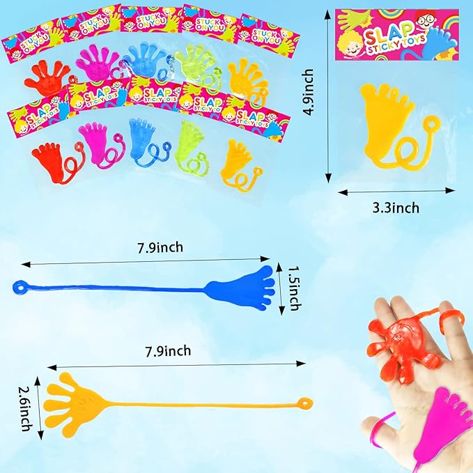 Bulk Party Favors Goody Bag Stuffers for Kids (200 PCS), Halloween Large Sticky Hands & Feet Pinata for Toddlers, Preschool Toys Gifts Non Candy Treats Prizes Supplies Giveaways Handout for Boys Girls